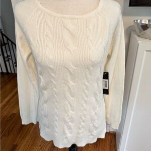 Women's Cable Knit Sweater - Cream